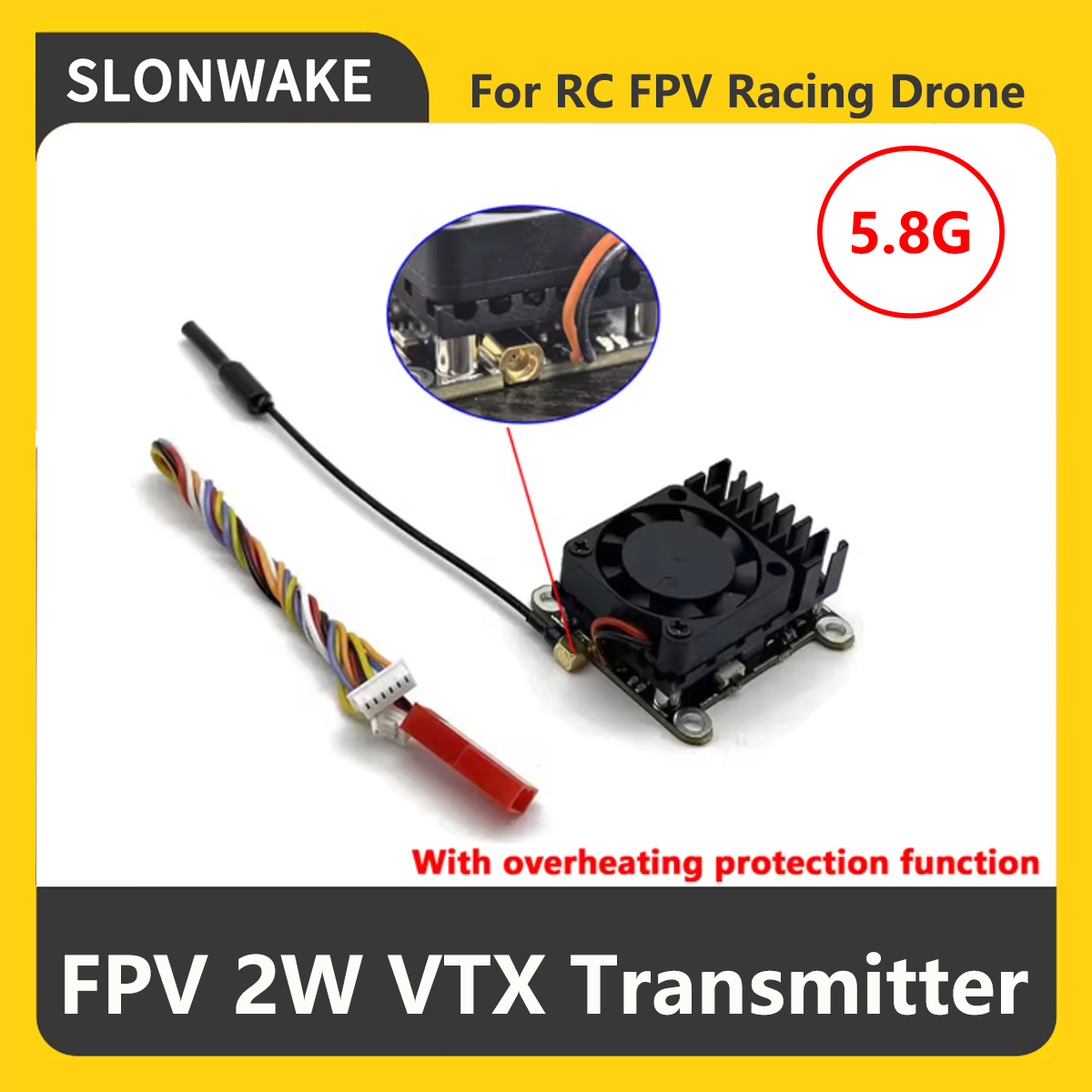 SLONWAKE 5.8G 2000mW Nadajnik  – Drone Rc Controller And Receiver recenzja i cena
