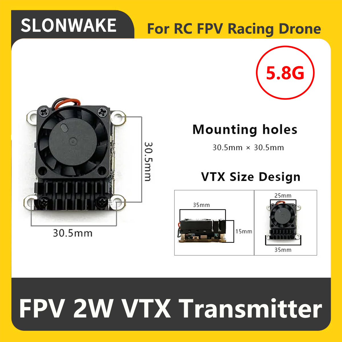 SLONWAKE 5.8G 2000mW Nadajnik  – Drone Rc Controller And Receiver recenzja i cena